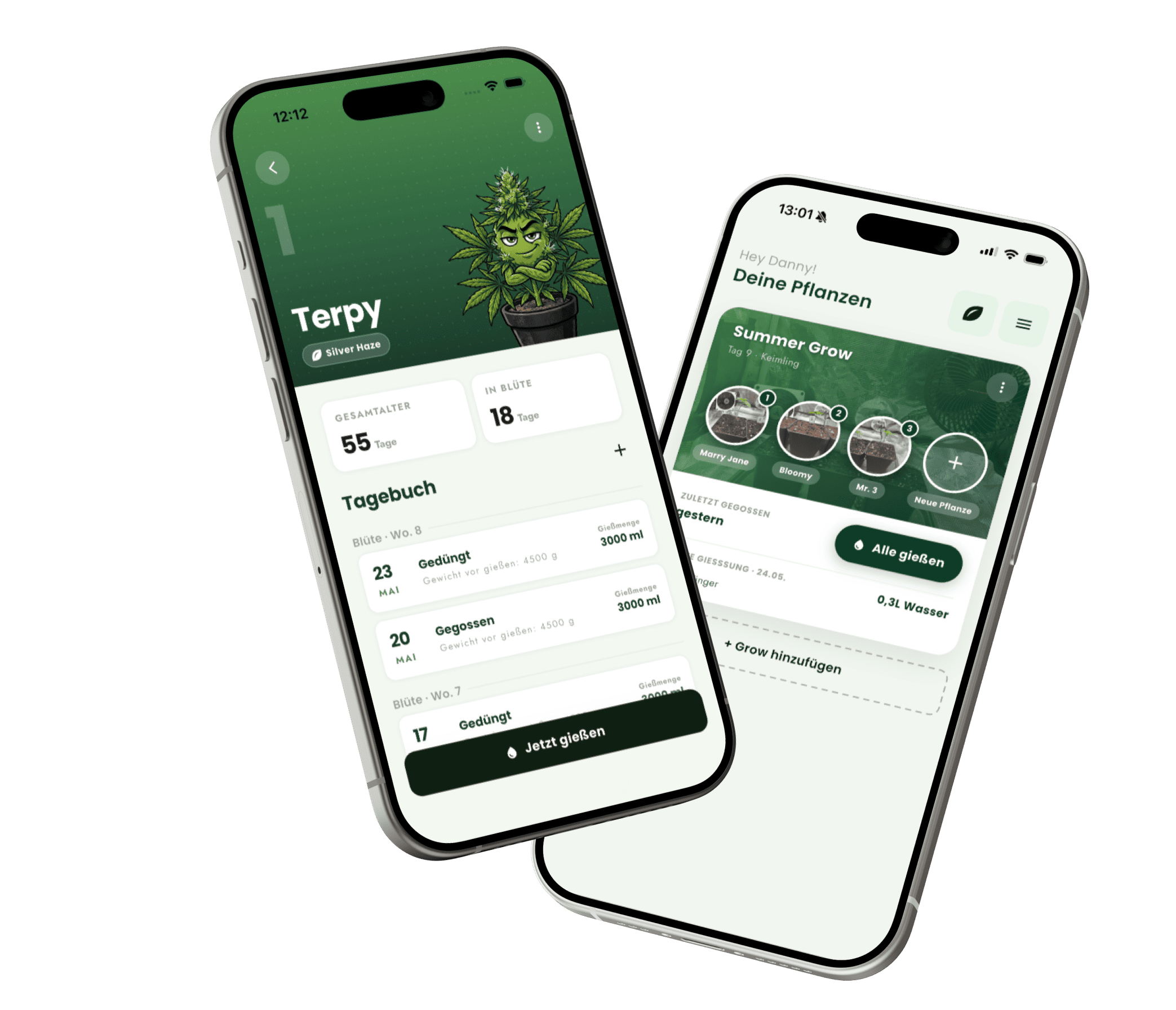 Growdy App – Gießempfehlung und Grow-Tagebuch für Cannabis-Grower