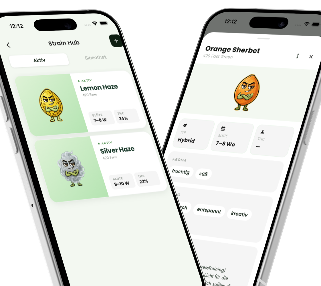 Growdy App – Strain-Hub Sorten-Bibliothek Screen